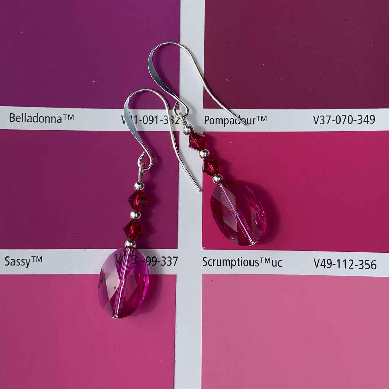 frenelle Jewellery earrings pink silver drop