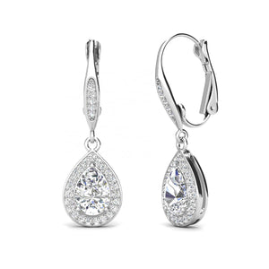 silver evening earrings crystals