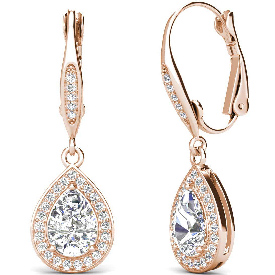 rose gold eveningwear earrings
