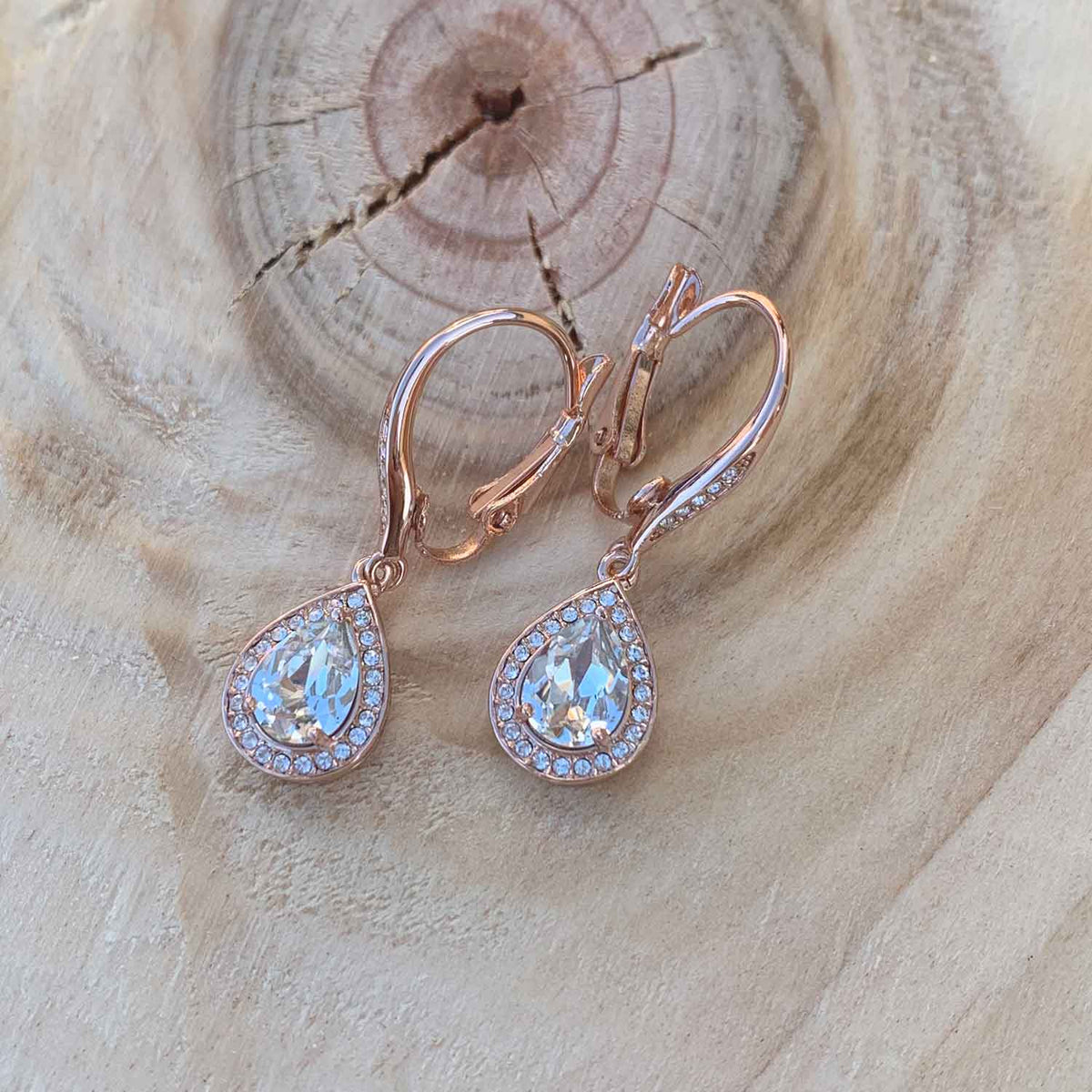 rose gold eveningwear earrings