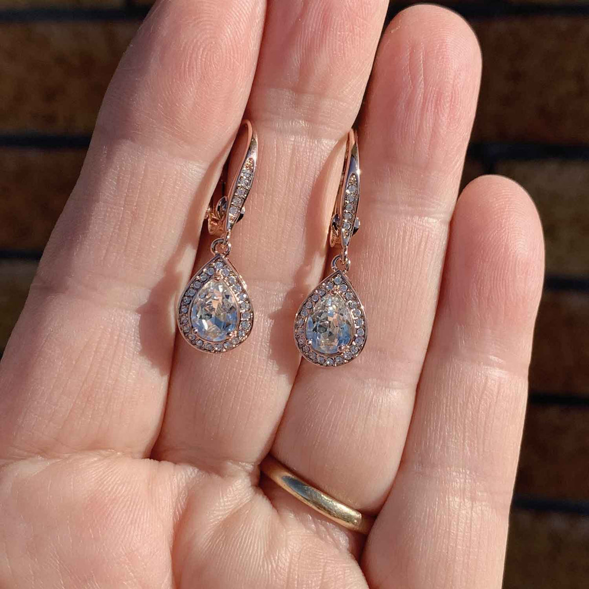 rose gold eveningwear earrings