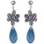 blue crystal drop silver earrings