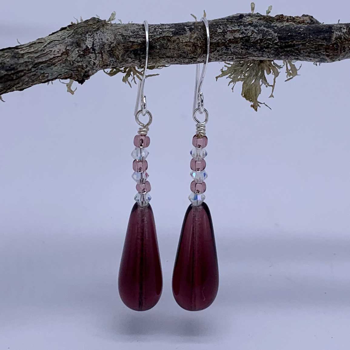 silver amethyst earrings frenelle