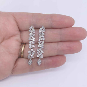silver crystal bridal earrings dangle nz