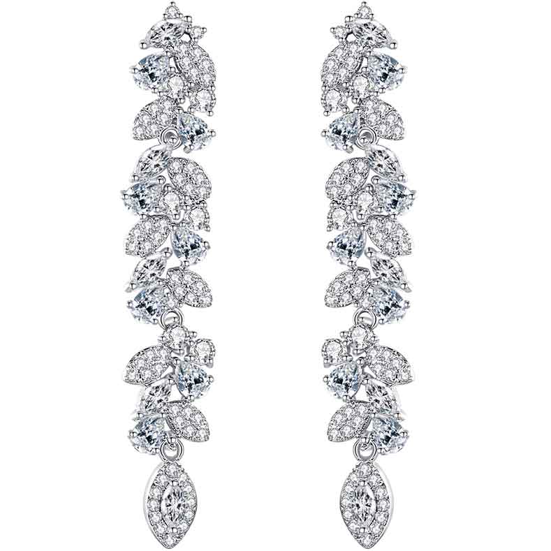 silver crystal bridal earrings dangle nz