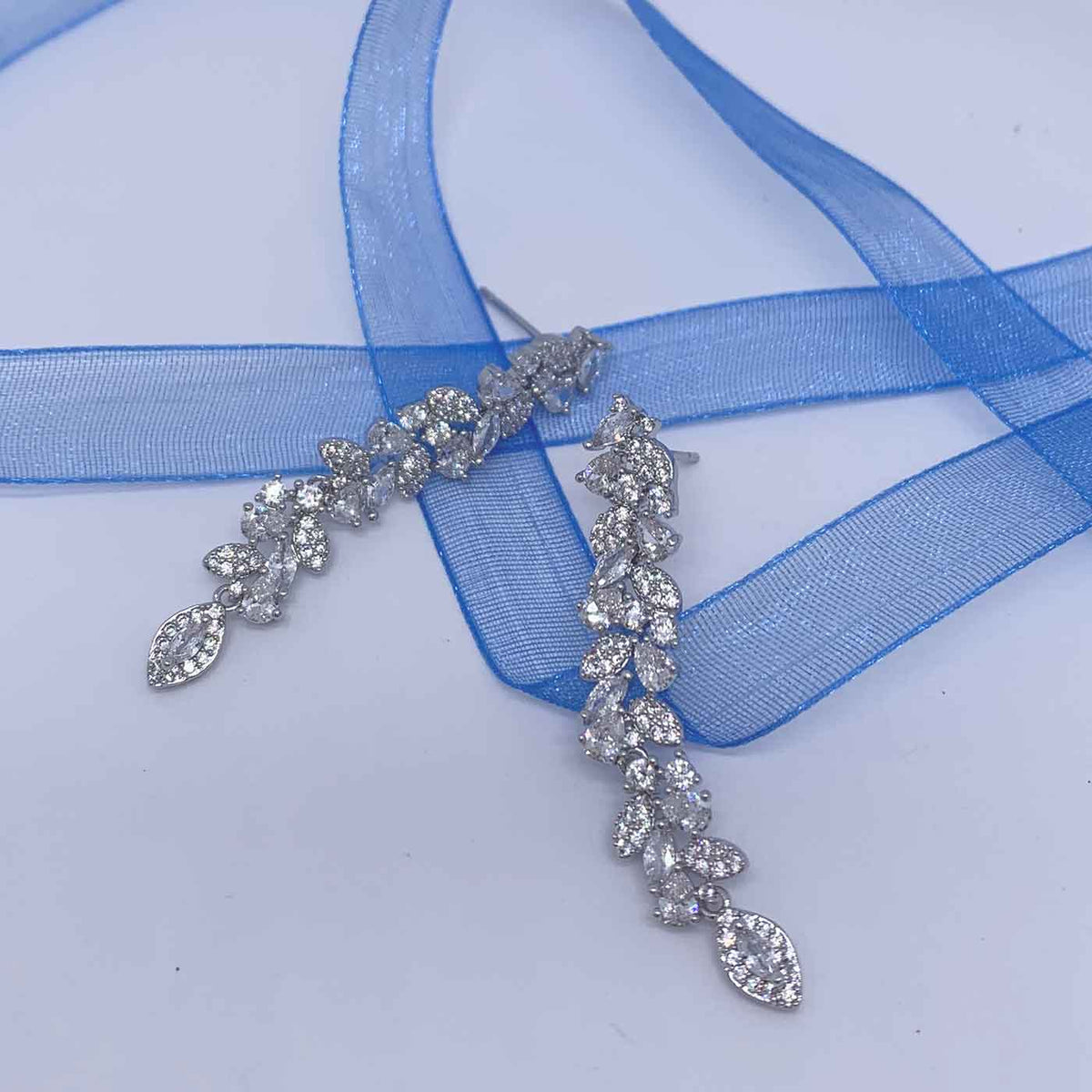 silver crystal bridal earrings dangle nz