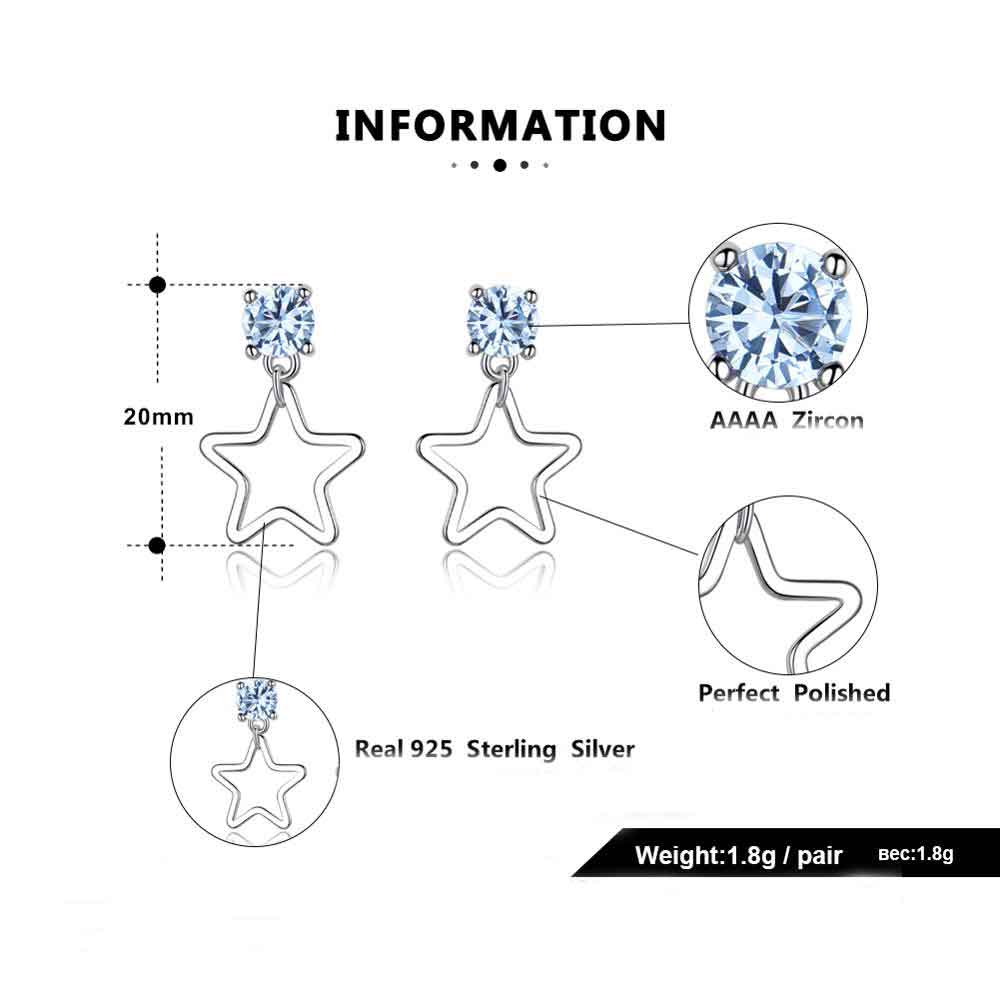 frenelle jewellery silver blue earrings