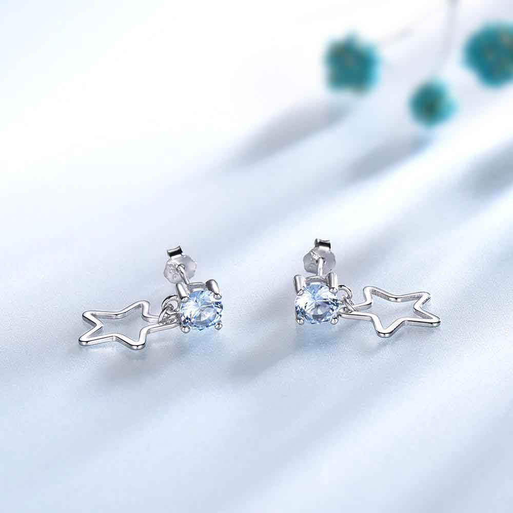 frenelle jewellery silver blue earrings