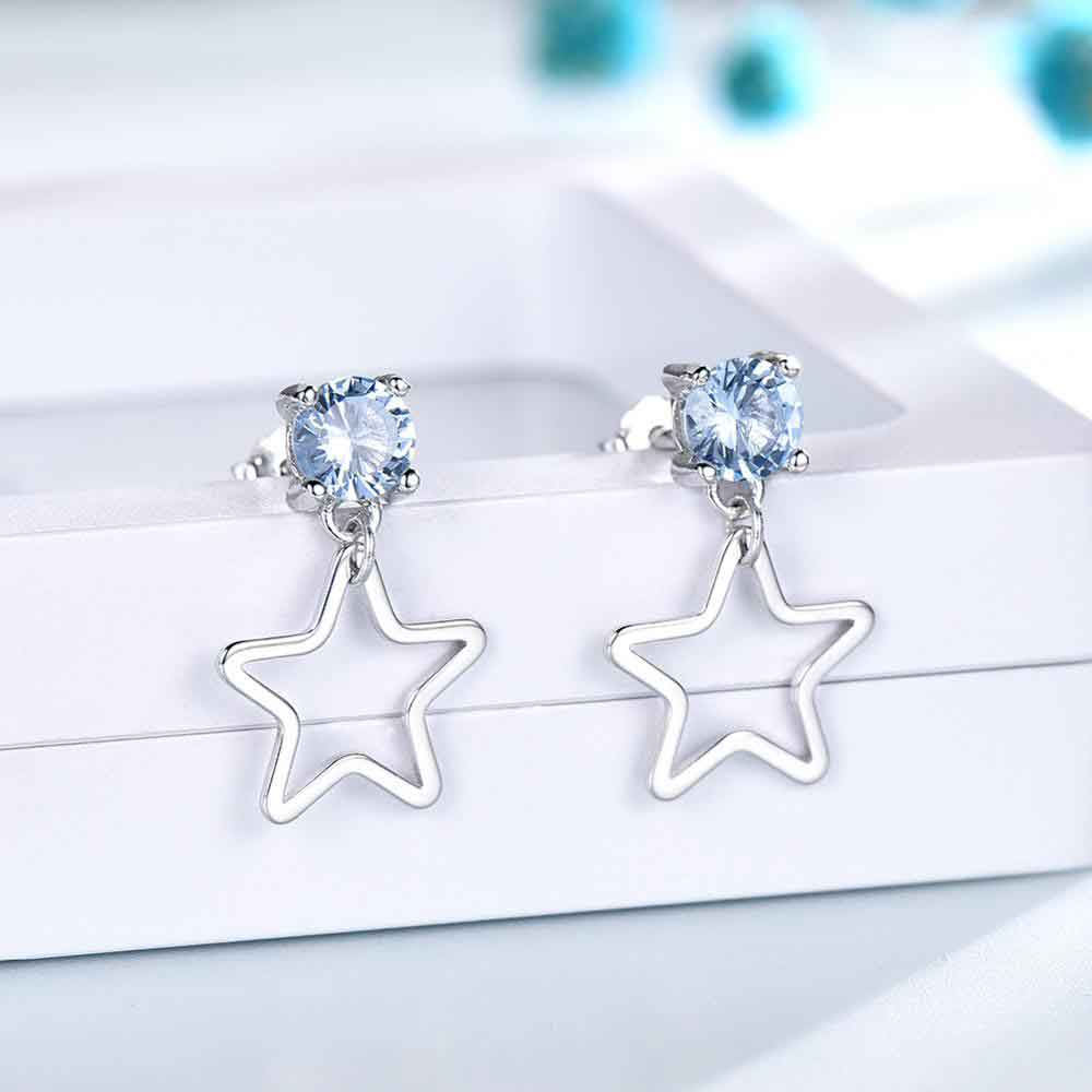 Blue star earrings hotsell