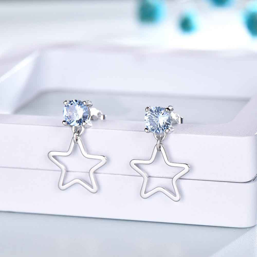 frenelle jewellery silver blue earrings