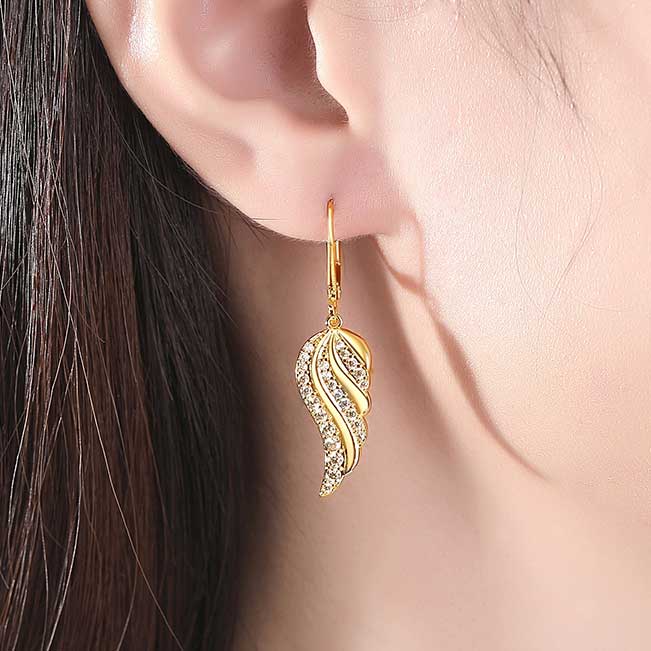 gold wing earrings jewellery for women
