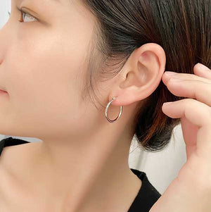 frenelle jewellery huggie hoop silver earring