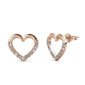 Frenelle Jewellery rose gold heart earrings
