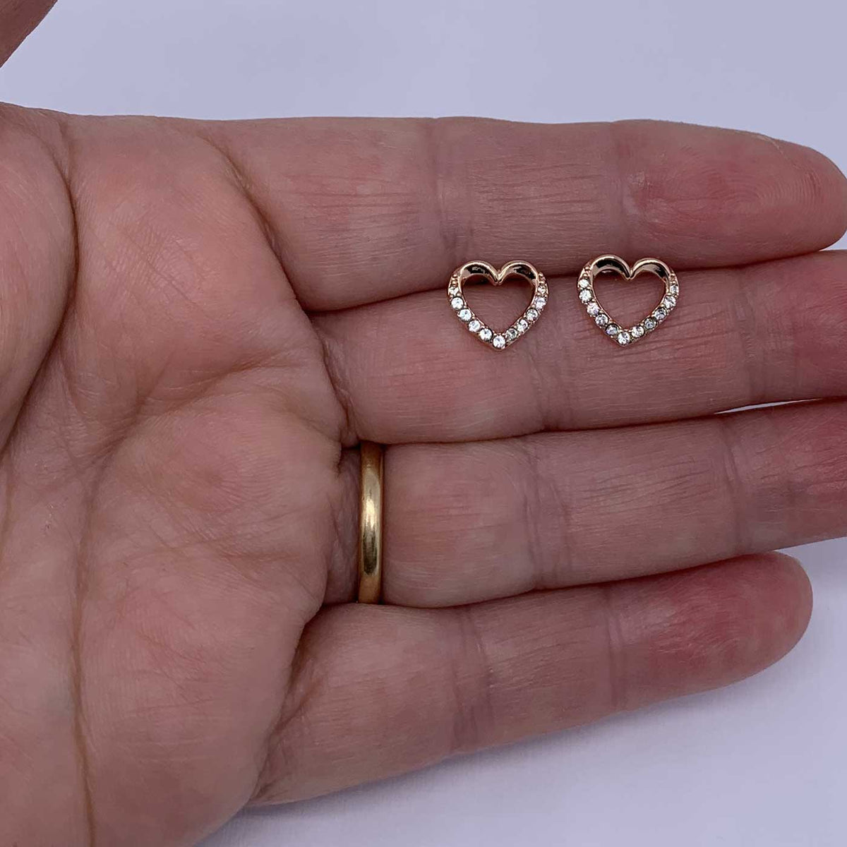 Frenelle Jewellery rose Gold heart crystal set