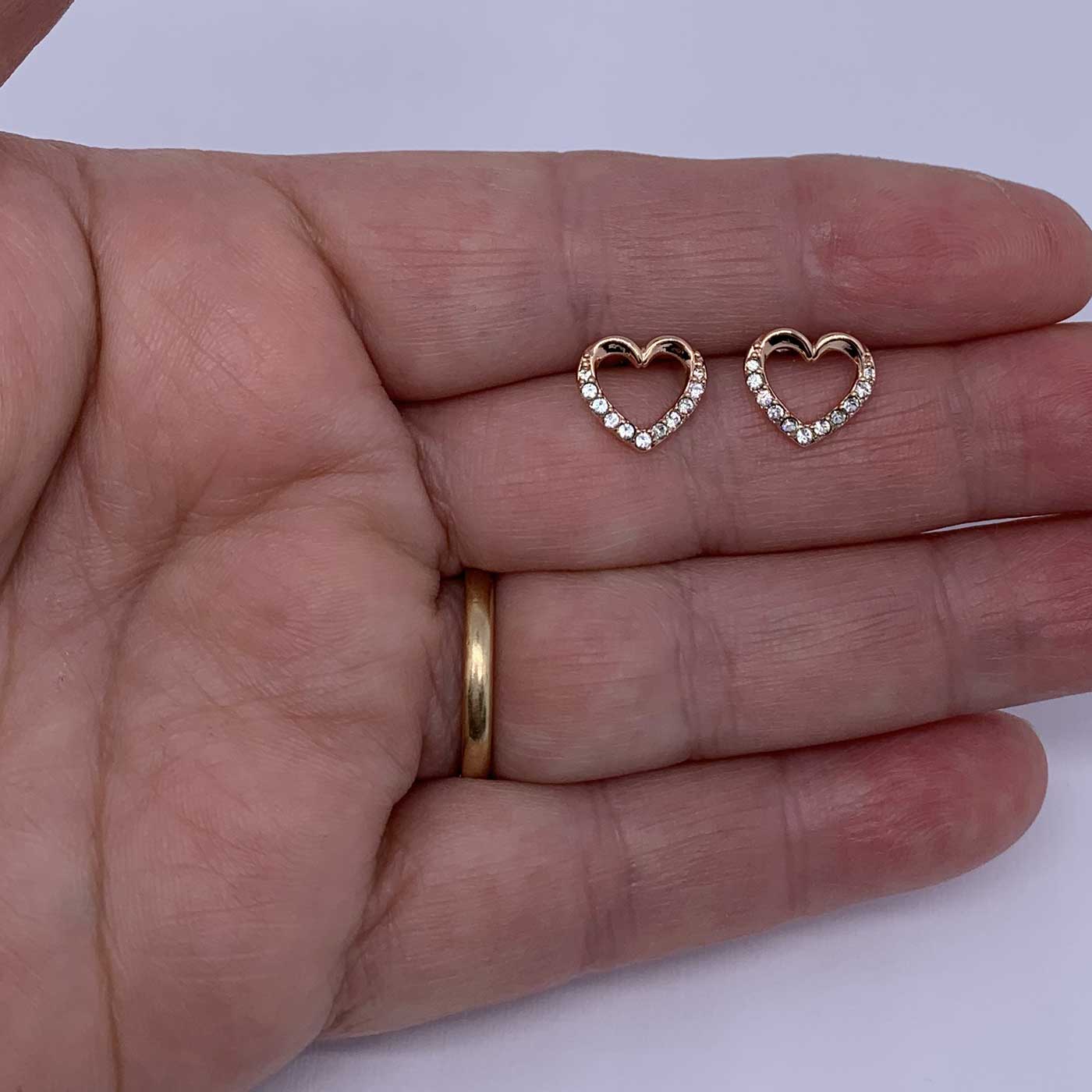 Frenelle Jewellery rose Gold heart crystal set