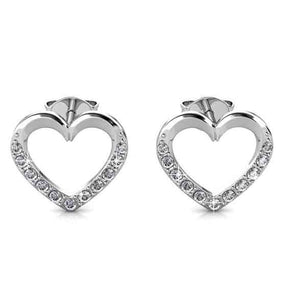frenelle Jewellery silver heart crystal earrings