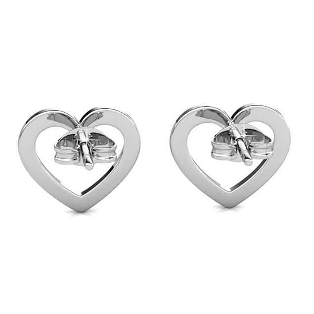 frenelle Jewellery silver heart crystal earrings