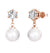 rose gold crystal pearl earring
