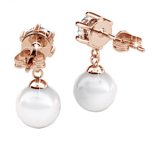 rose gold crystal pearl earring jewellery