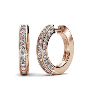 FRENELLE Jewellery Rose Gold crystal huggie earrings