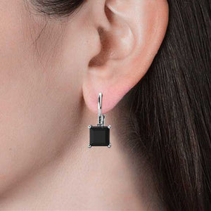 silver crystal earrings ear