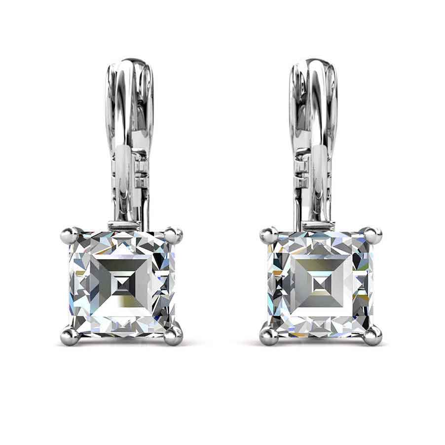 silver crystal earrings frenelle