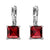 silver red earrings