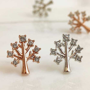 rose gold earrings tree of life jewellery