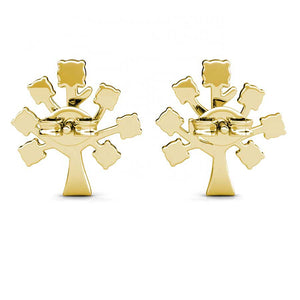 Gold stud earrings tree of life