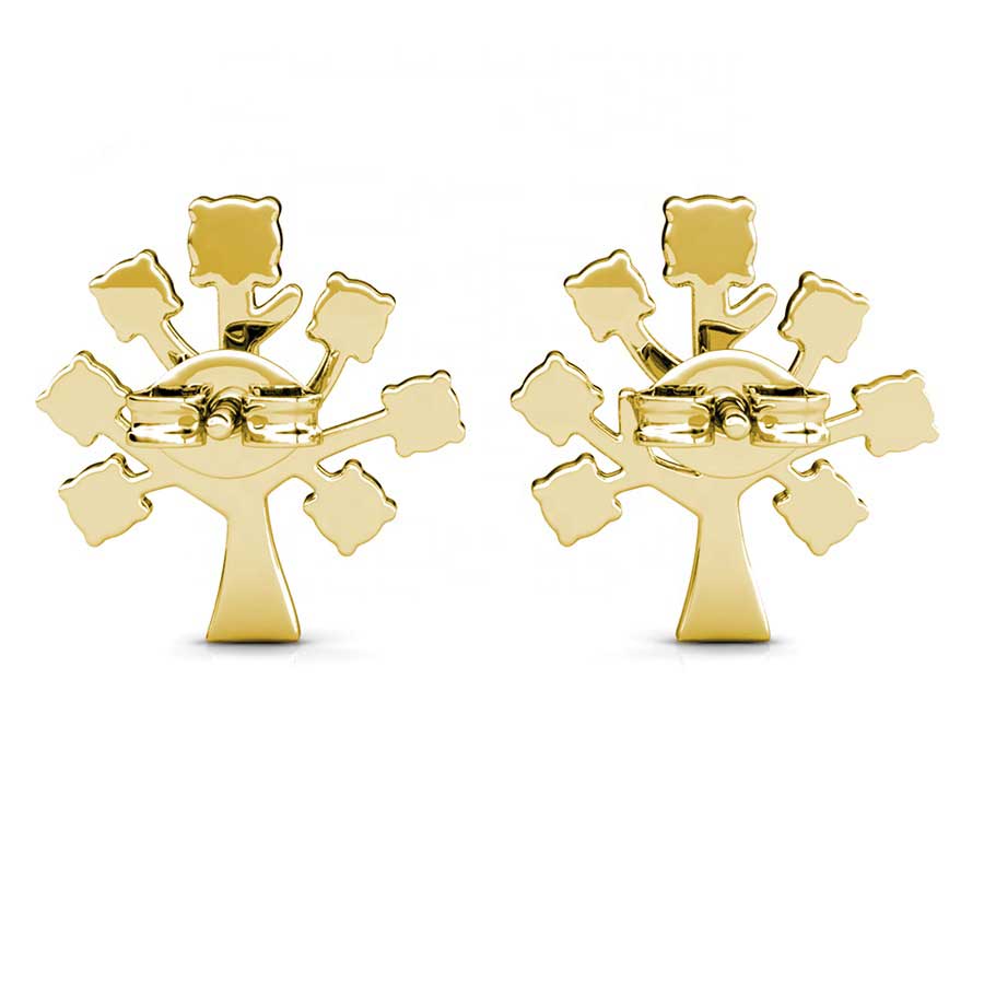 gold crystal tree of life jewellery set