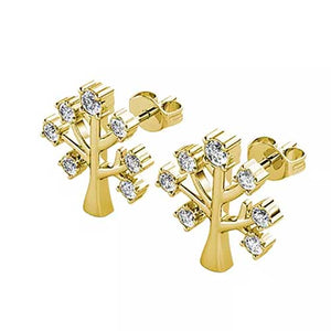 gold crystal tree of life jewellery set
