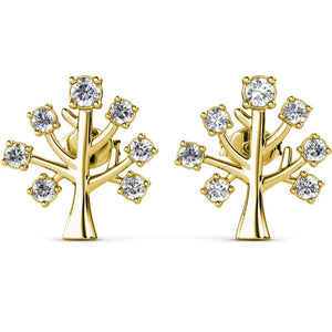 gold crystal tree of life jewellery set