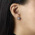 grey pearl stud silver earrings for women