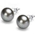grey pearl stud silver earrings for women