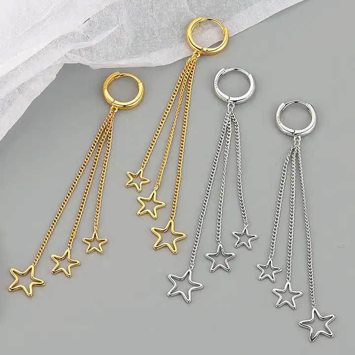 18K Gold Earrings "Triple Matariki"