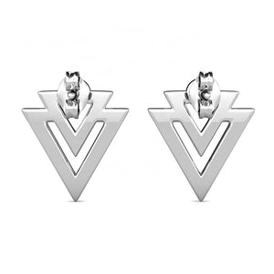 silver earrings crystal geometric swarovski