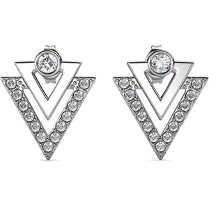 silver jewellery set geometric swarovski