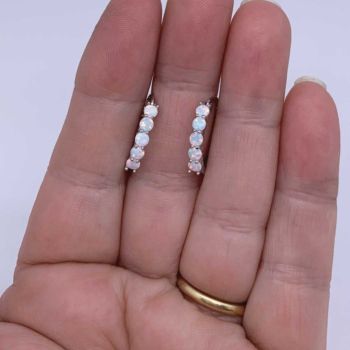 silver hoop opal earrings jewellery for women nz