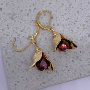 gold tulip dangle earrings frenelle