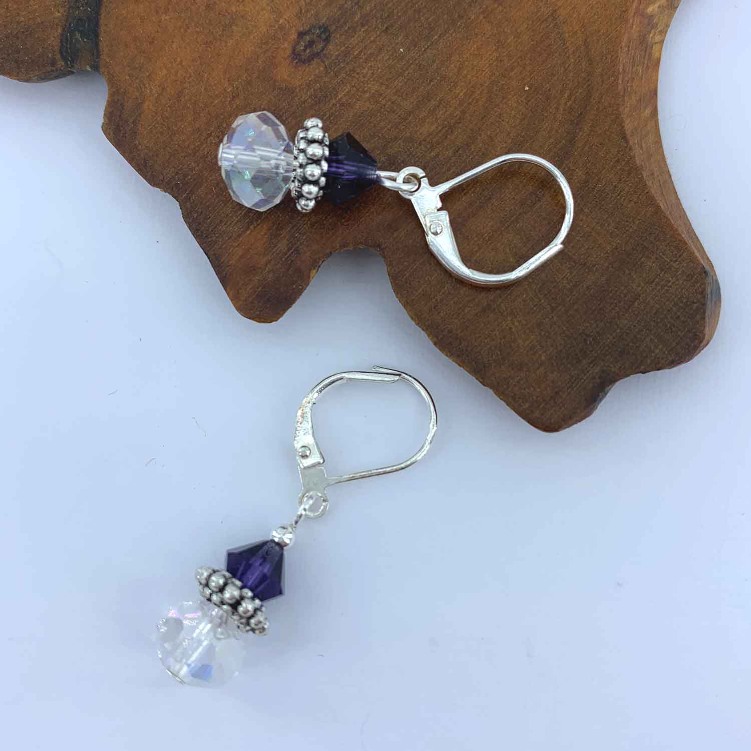 crystal amethyst drop earrings jewellery