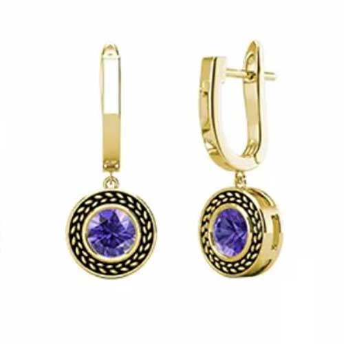 jewellery set gold amethyst swarovski