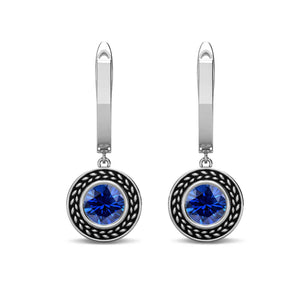jewellery set silver blue swarovski