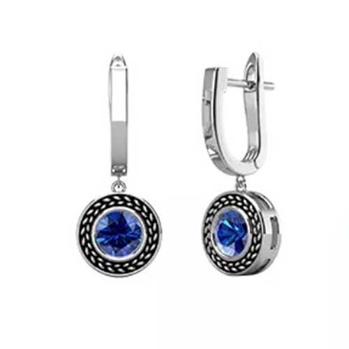 jewellery set silver blue swarovski