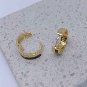 gold black huggie earrings frenelle