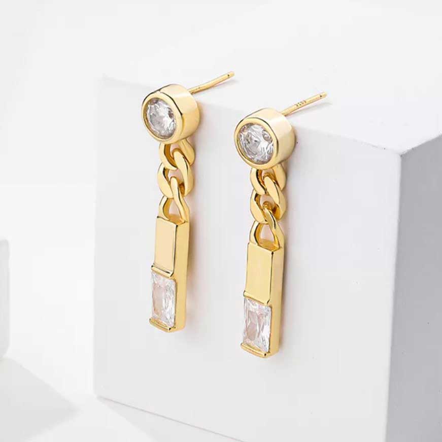 gold crystal drop earrings nz
