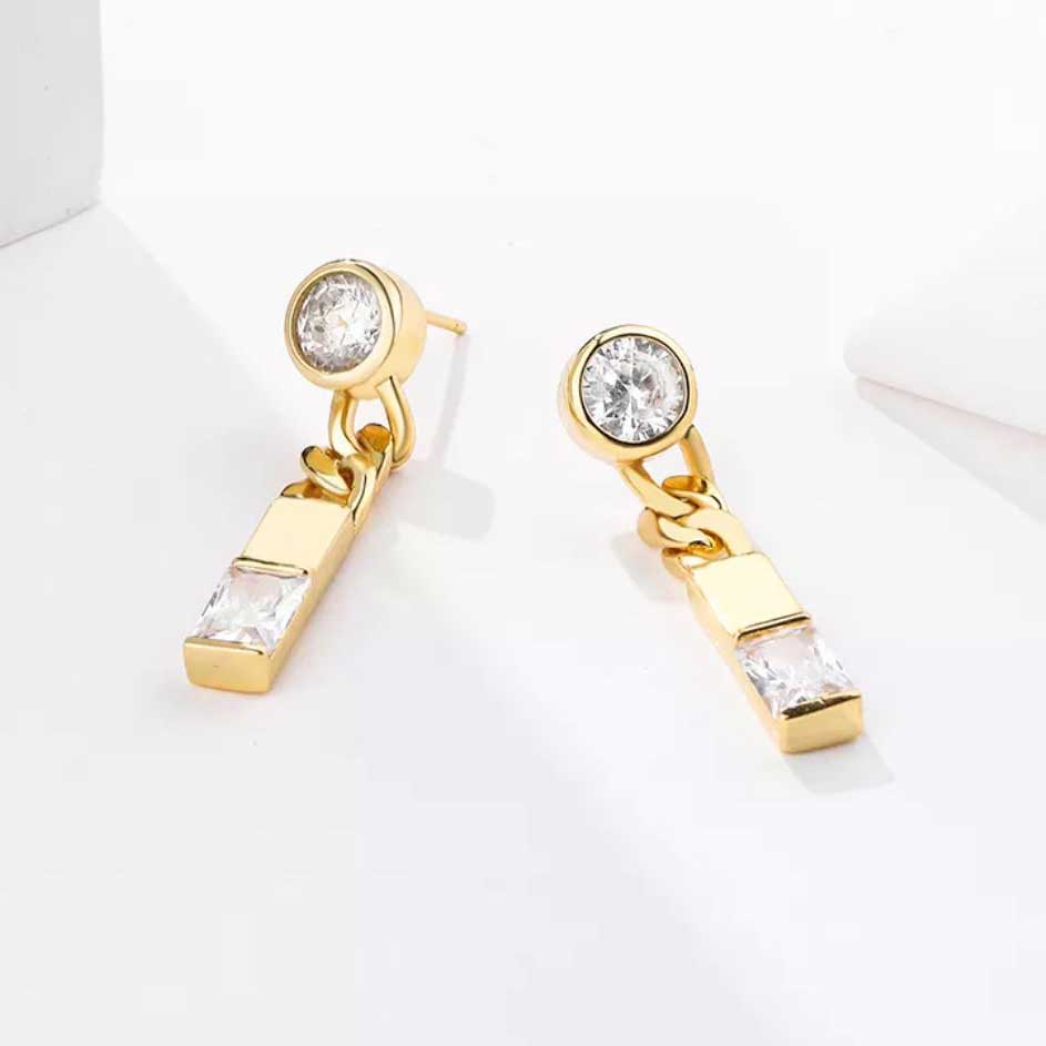 gold crystal drop earrings nz