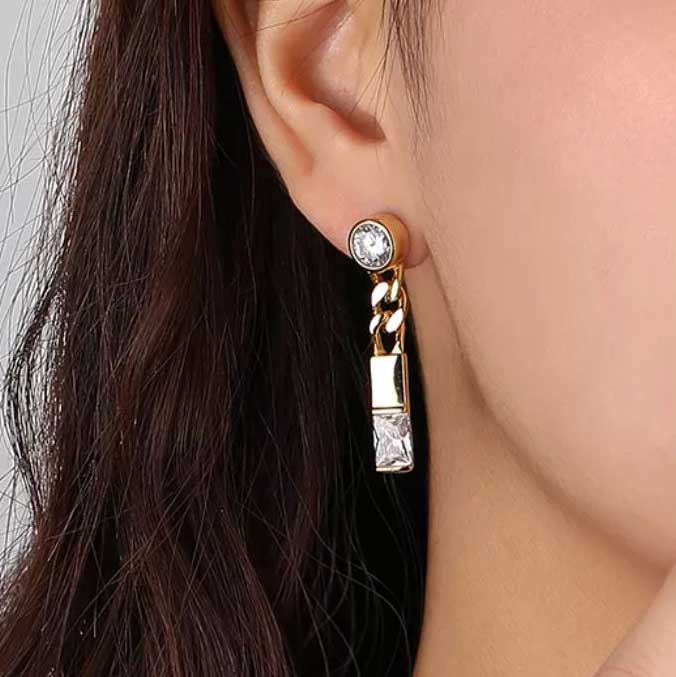 gold crystal drop earrings nz