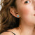 turquoise heart stud silver earrings