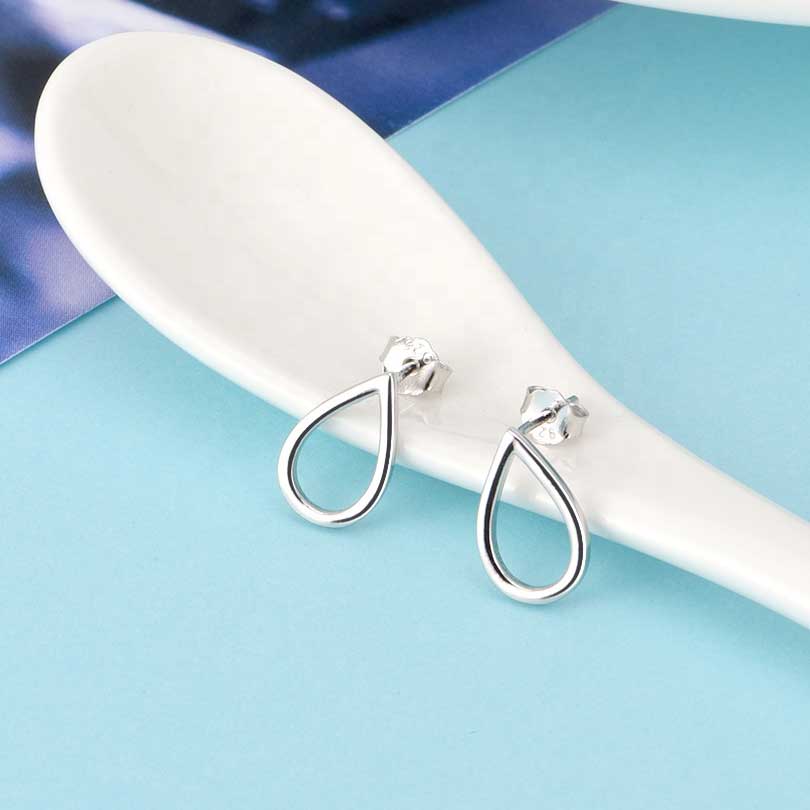 silver waterdrop teardrop earrings