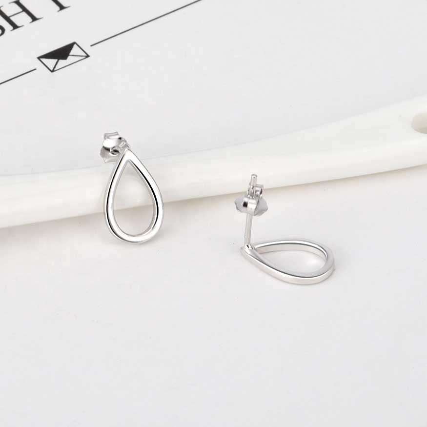 silver waterdrop teardrop earrings